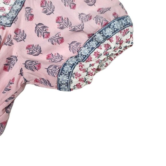 Old Navy Peasant Swing Dress Womens Large Pink Floral Tassels Cottagecore - Picture 8 of 12